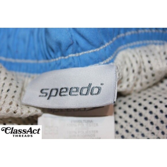 Speedo Swim Trunks Men’s Blue Drawstring Polyester Pockets Sz XXL - Picture 6 of 7